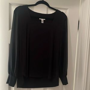 Calvin Klein women’s top. Size M. Square neckline. Long see through sleeves.